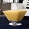Manhattan Comfort Diamond Swivel Ottoman in Yellow and Polished Chrome OT002-YL - alternate 3